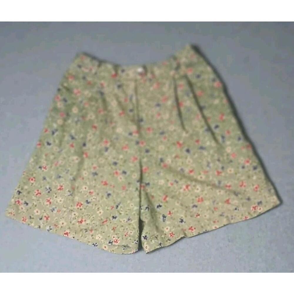 Orvis Womens Shorts Size Small Green Floral Stretch Waistband